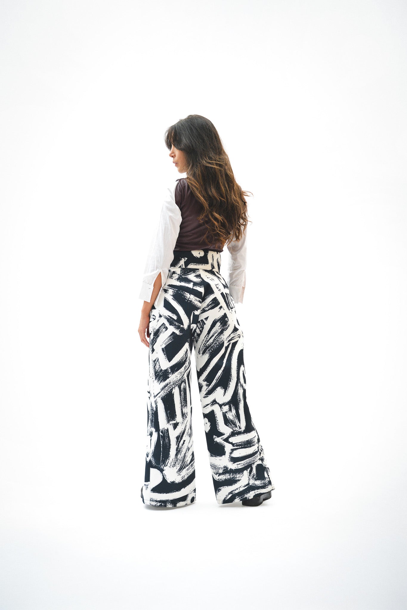 Pantalón Pinceladas Geométricas Negro