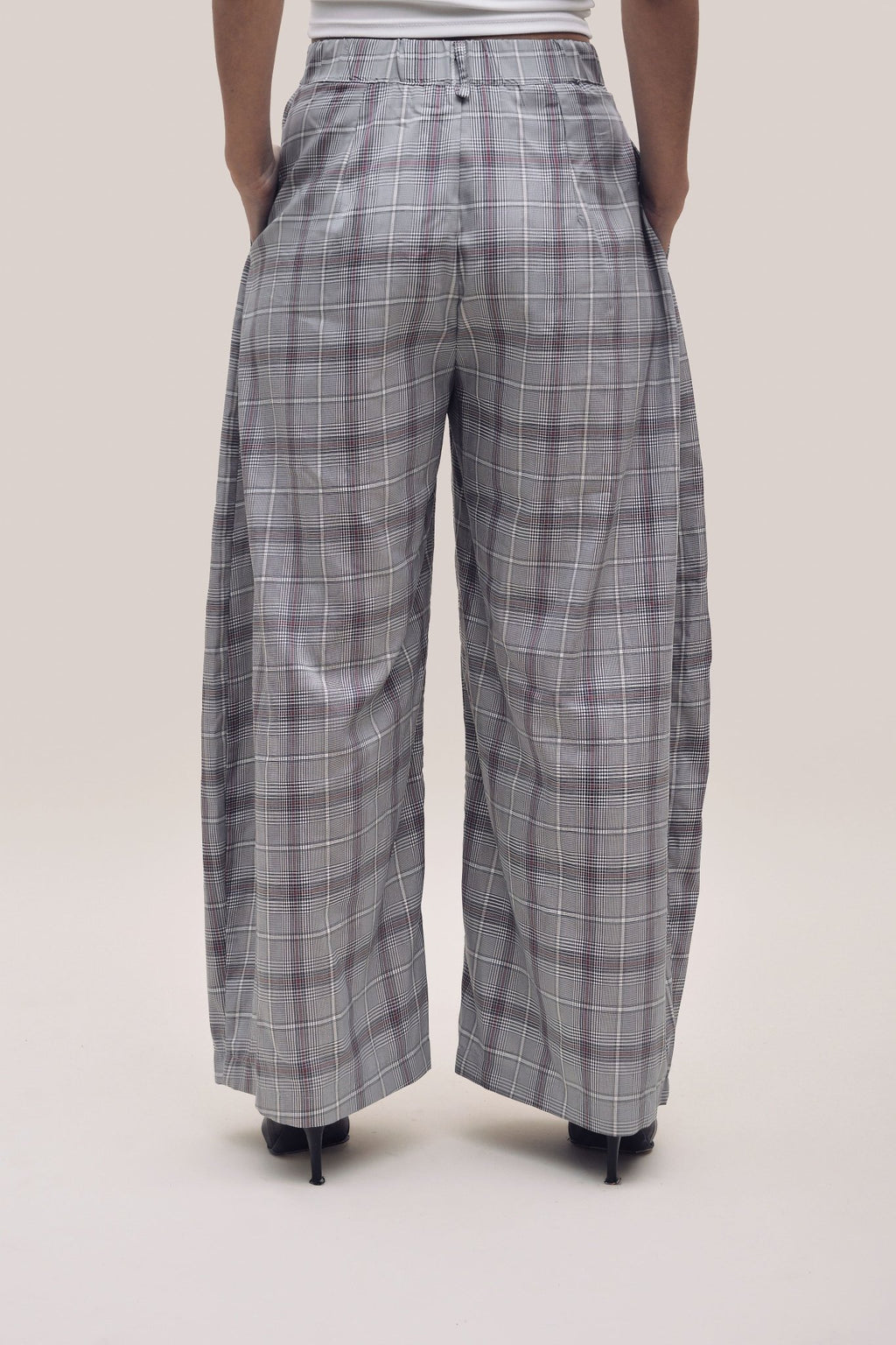 Bubble Pants Glen Check Gris Claro - Anacleta Design