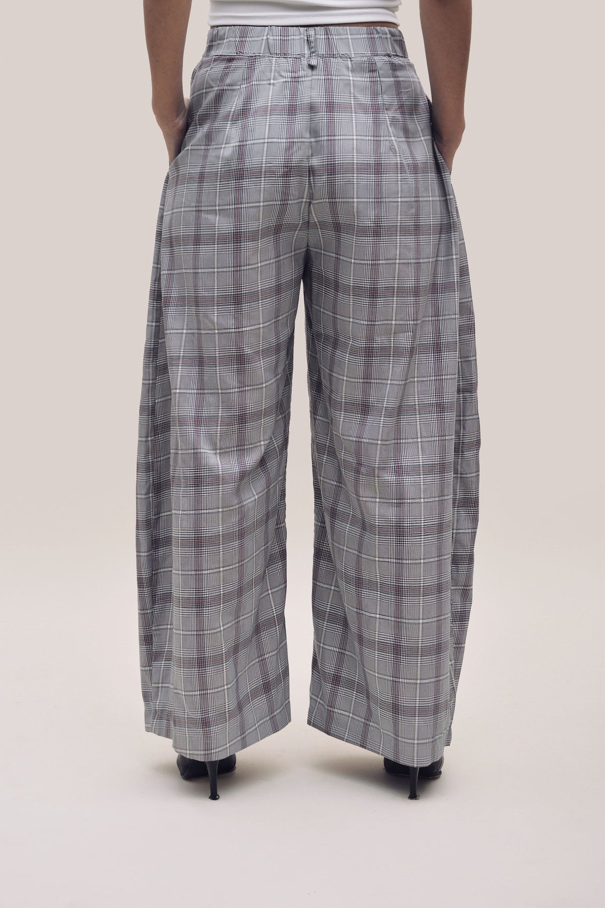 Bubble Pants Glen Check Gris Claro - Anacleta Design