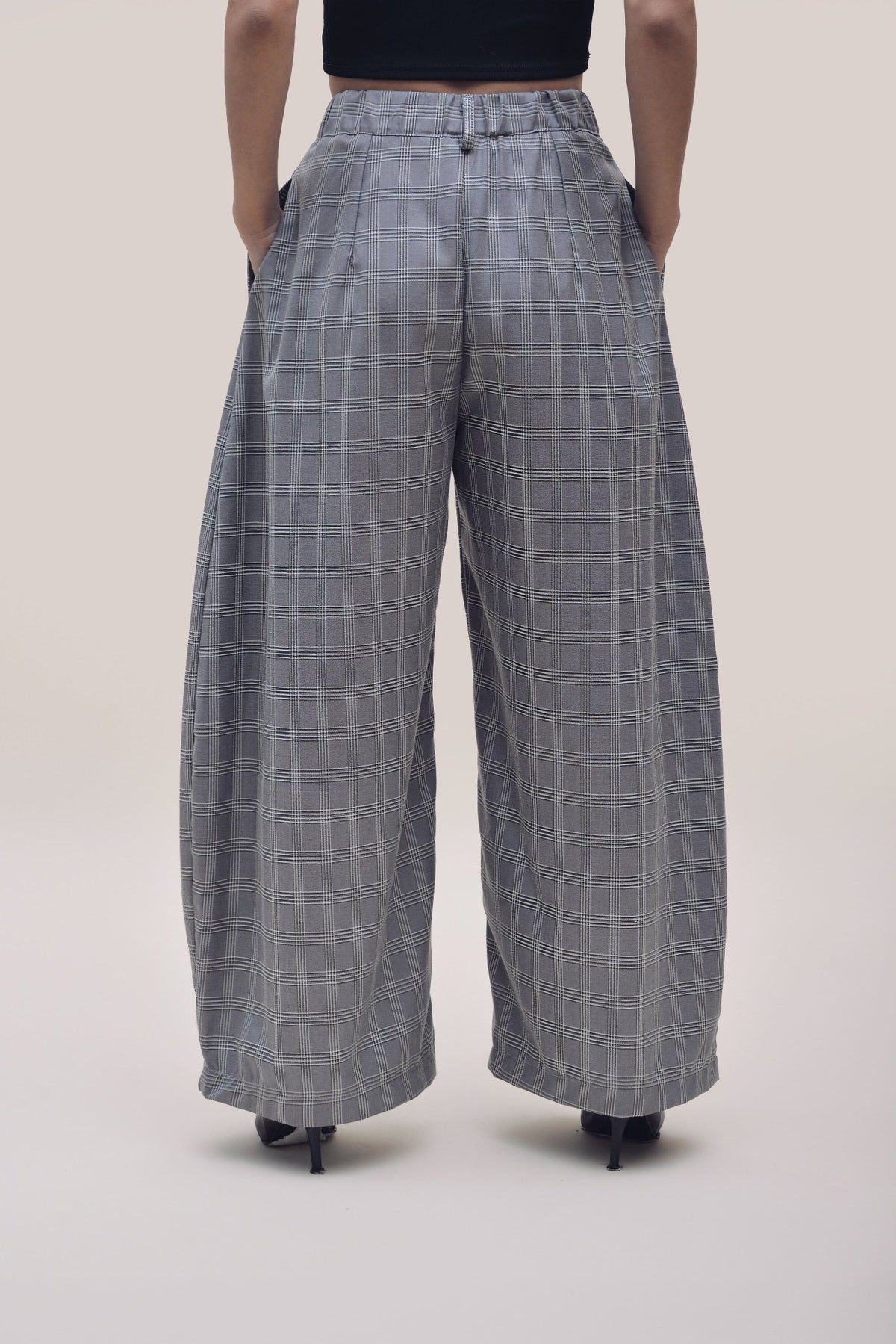 Bubble Pants Glen Check Gris Oscuro - Anacleta Design