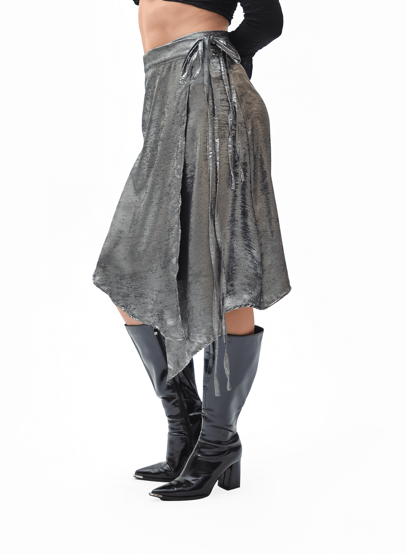 Falda Wrapped Metalizada Silver - Anacleta Design