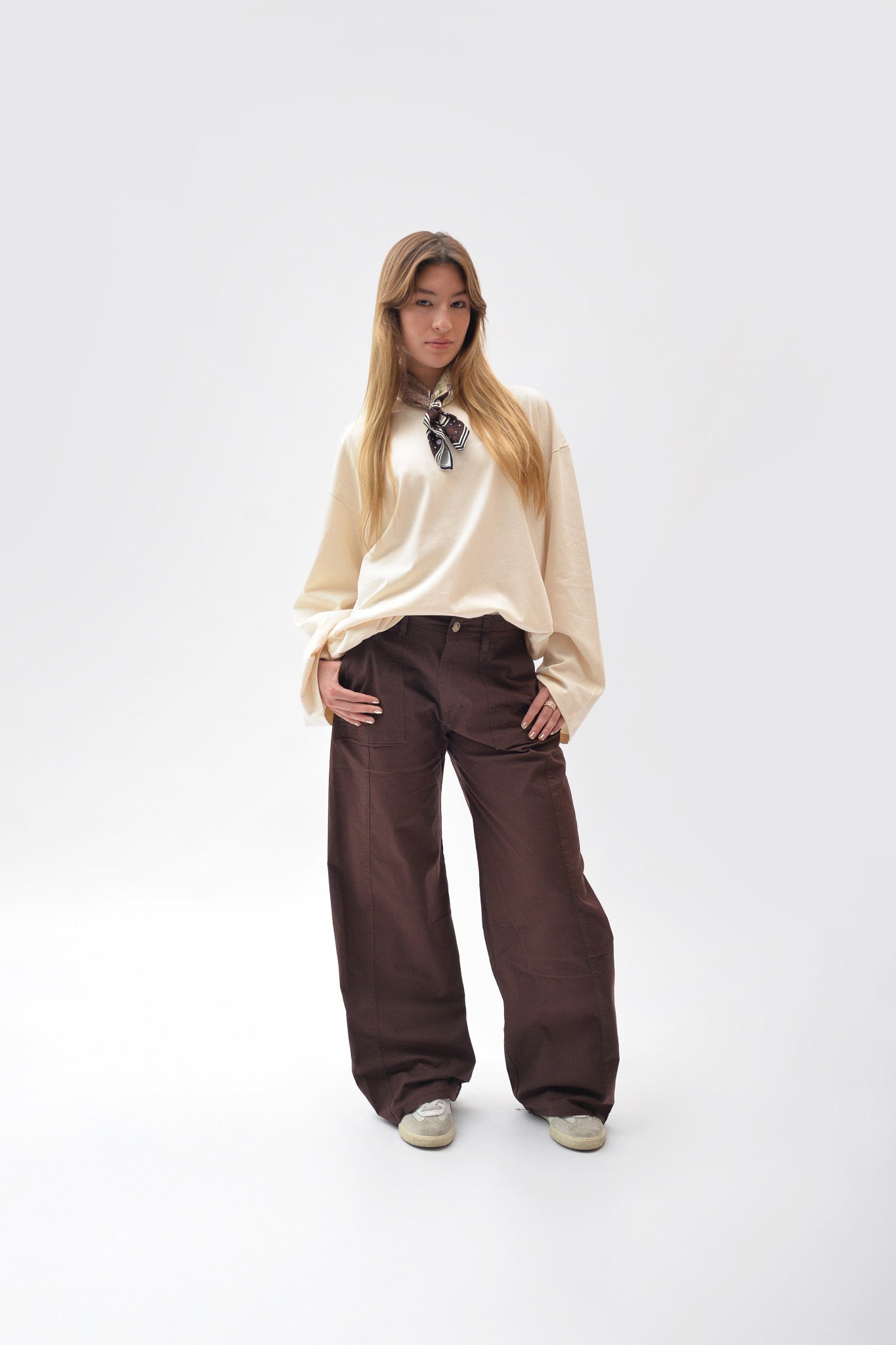 Pantalón Barrel Chocolate Obscuro - Anacleta Design