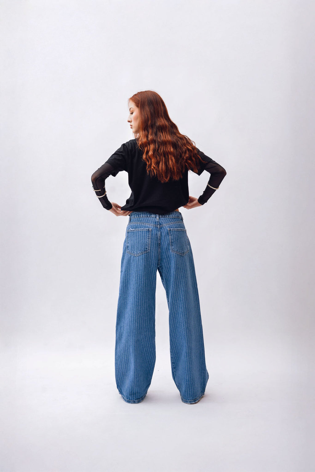 Pantalon wide de lineas jean - Anacleta Design