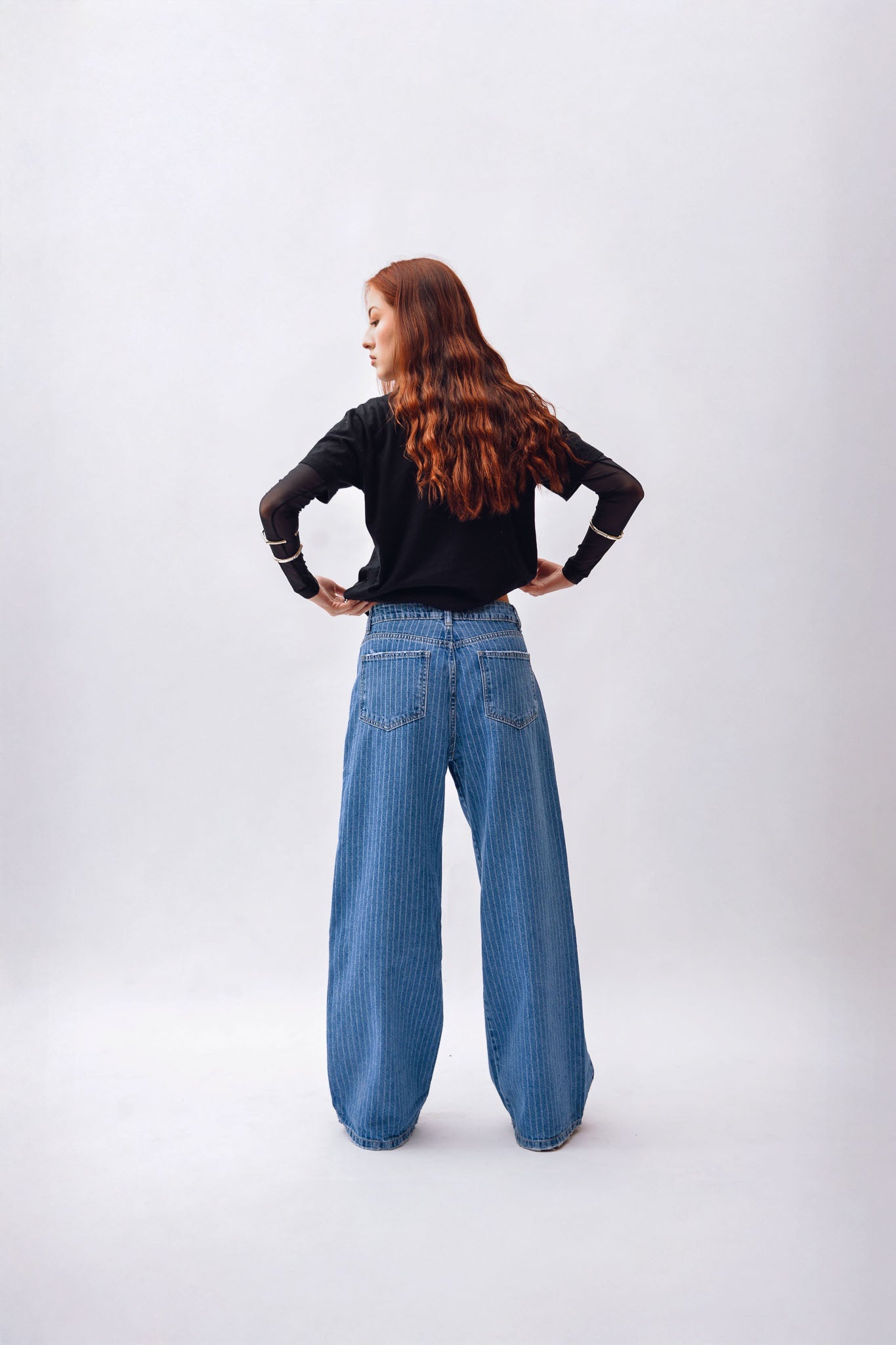 Pantalon wide de lineas jean - Anacleta Design