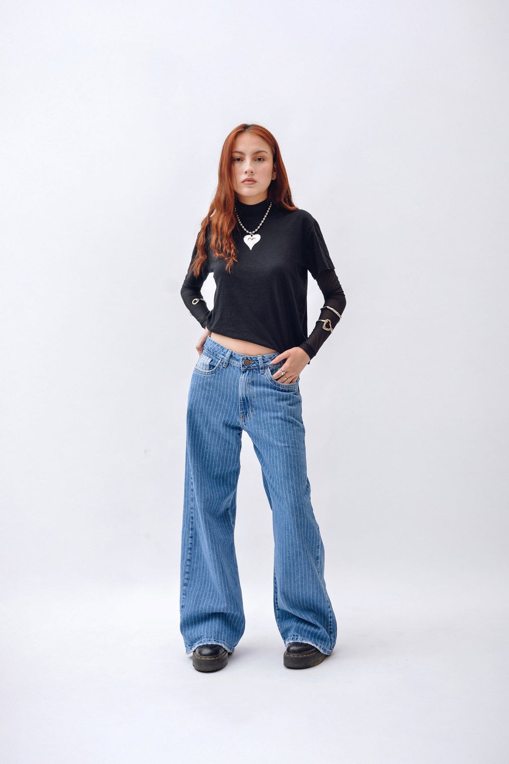 Pantalon wide de lineas jean - Anacleta Design