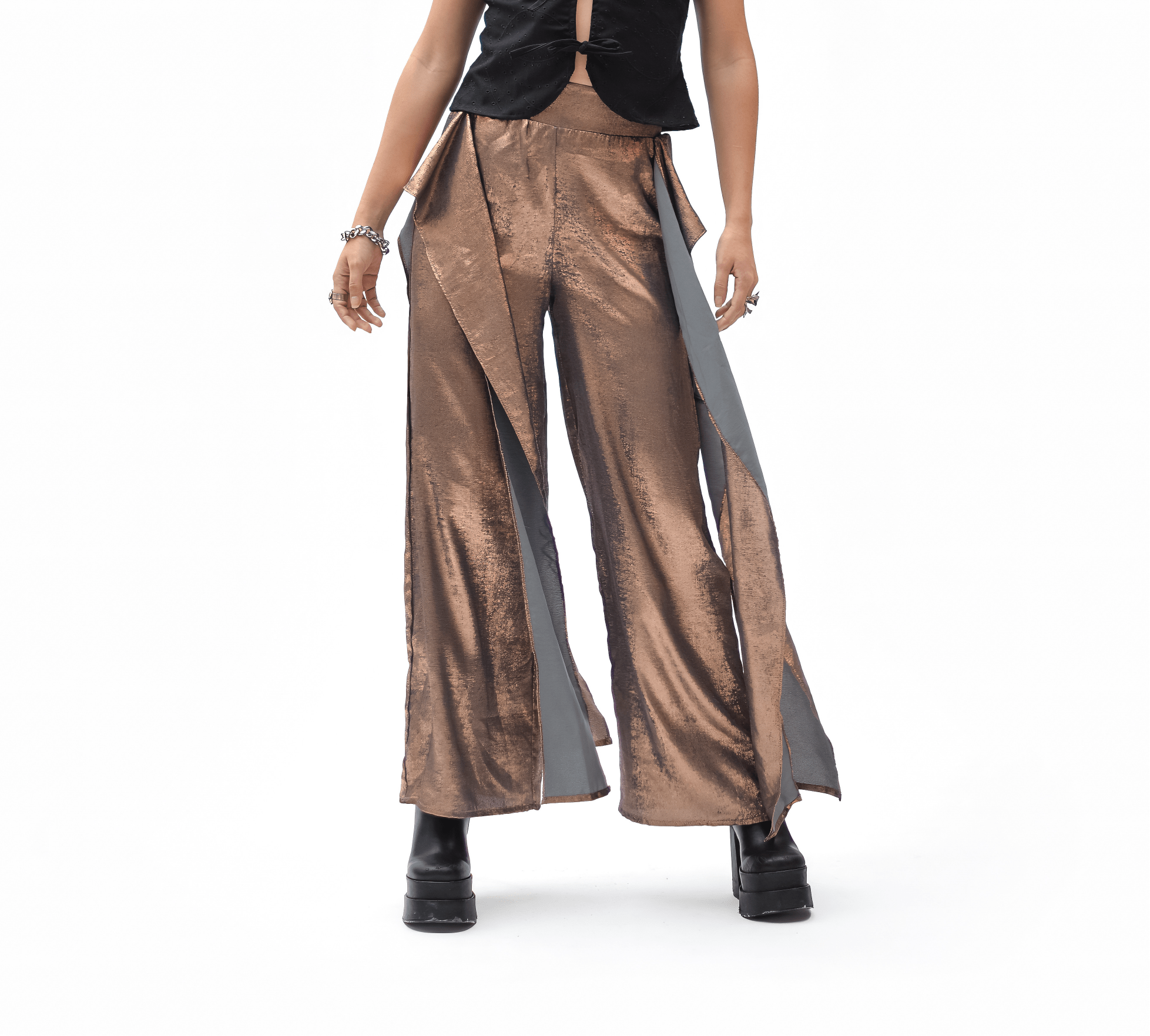Pantalones Wing Metalizados Cobre - Anacleta Design